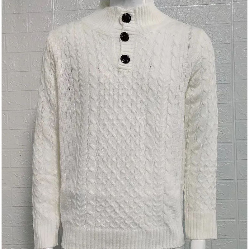 De acryl van de Acryl Stand Collar -pullover van mannen wintermode knoppen trui