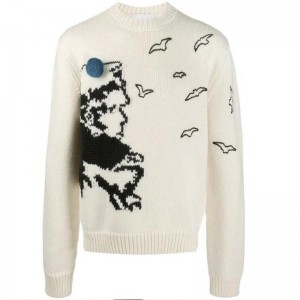 Oem winter jacquard wollen trui heren pullover gebreide trui