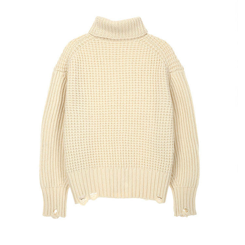 gebreide fabriek fabriek aangepaste herfst winter mode casual coltrui dikke warm gebreide pullover