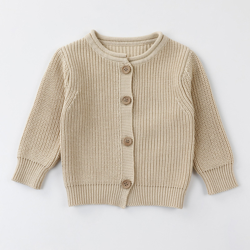 Kinderen Sweater Kinderen Casual vest met solide beigenieuwe kleding