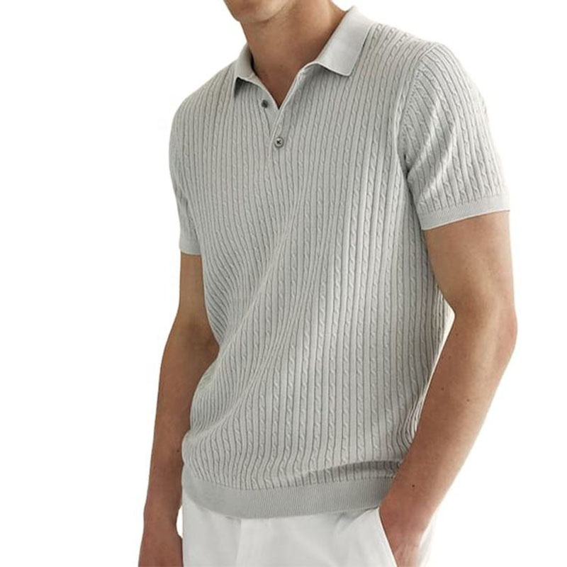 Aangepaste superfijne ontwerper Summer Summer Short Sleeve gebreide pullover katoenen mannen \\\\ \'s truien